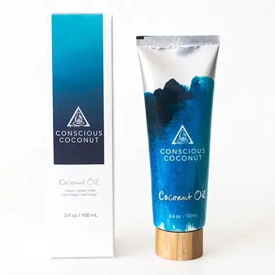 Conscious Coconut Coconut Oil, 3.4 Oz Travel Size Tube