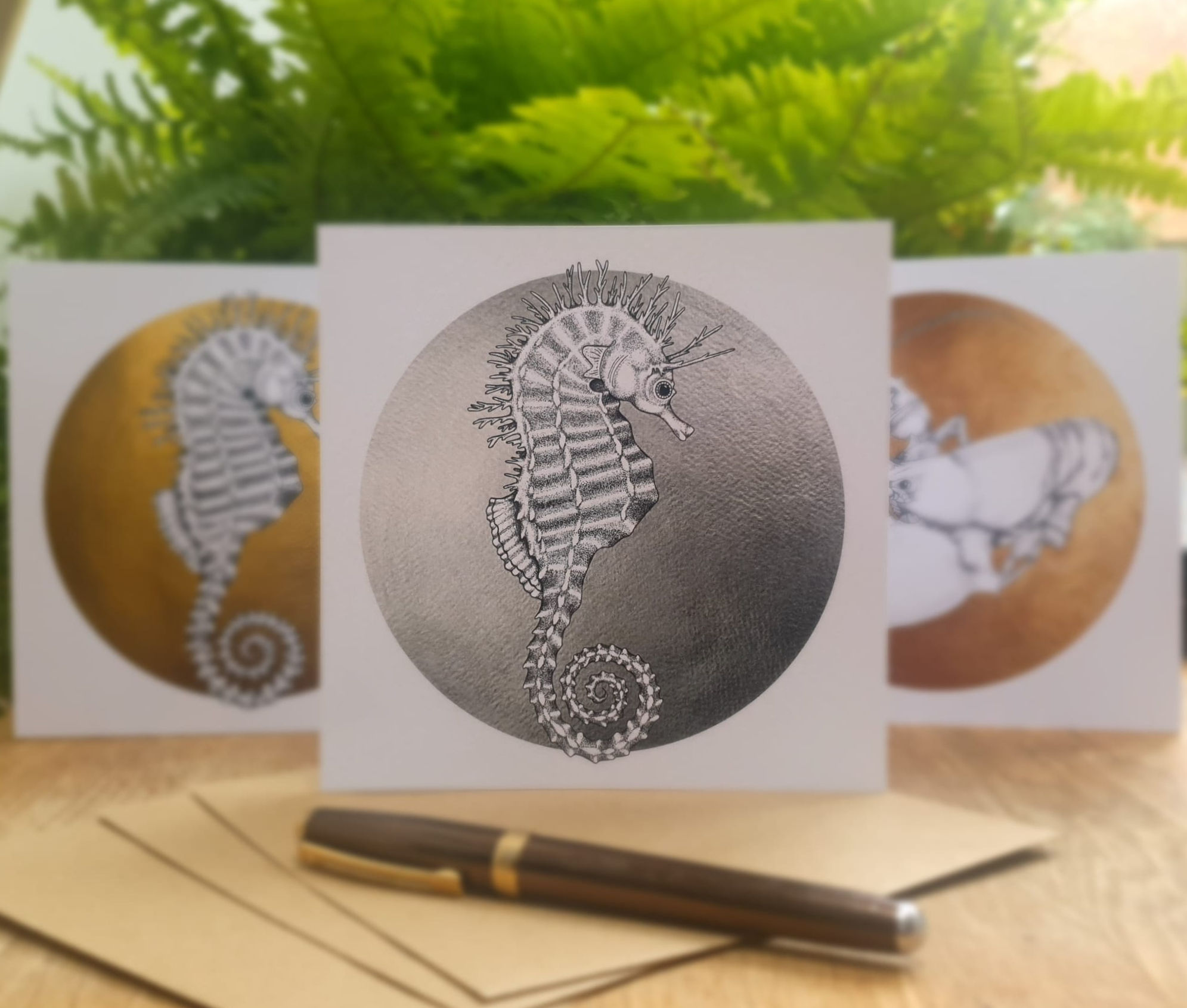 Steph the Spiny Seahorse - Silver - Card
