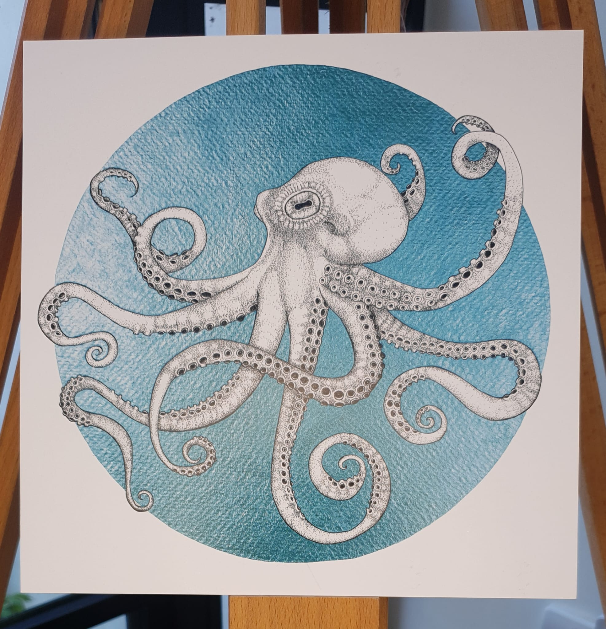 Owen the Octopus - Print - Aqua