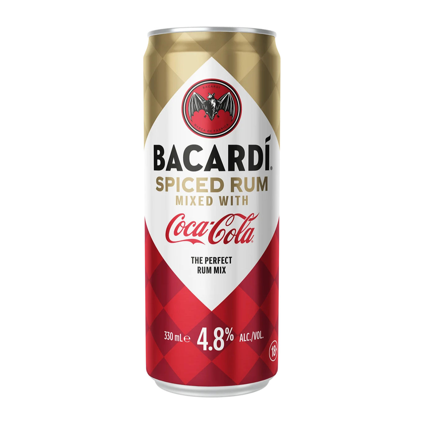 BACARDI SPICED RUM & COCA COLA CANS 4.8% 330ML