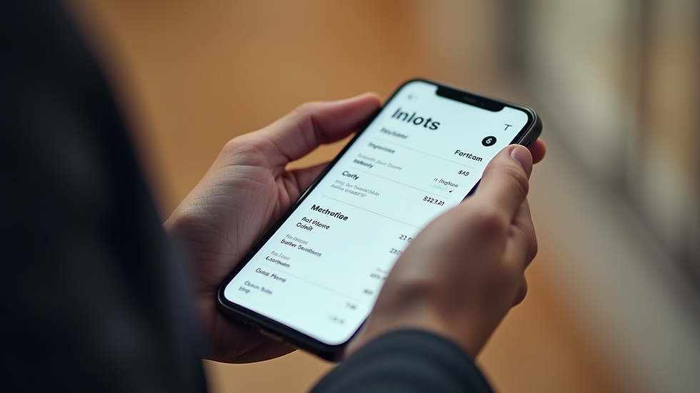 Close-up of a smartphone displaying a digital invoice in Fortnox app