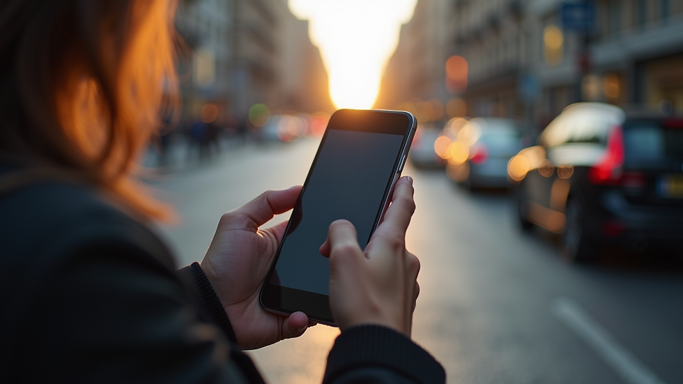 Close-up view of a person using a smartphone with Fortnox app