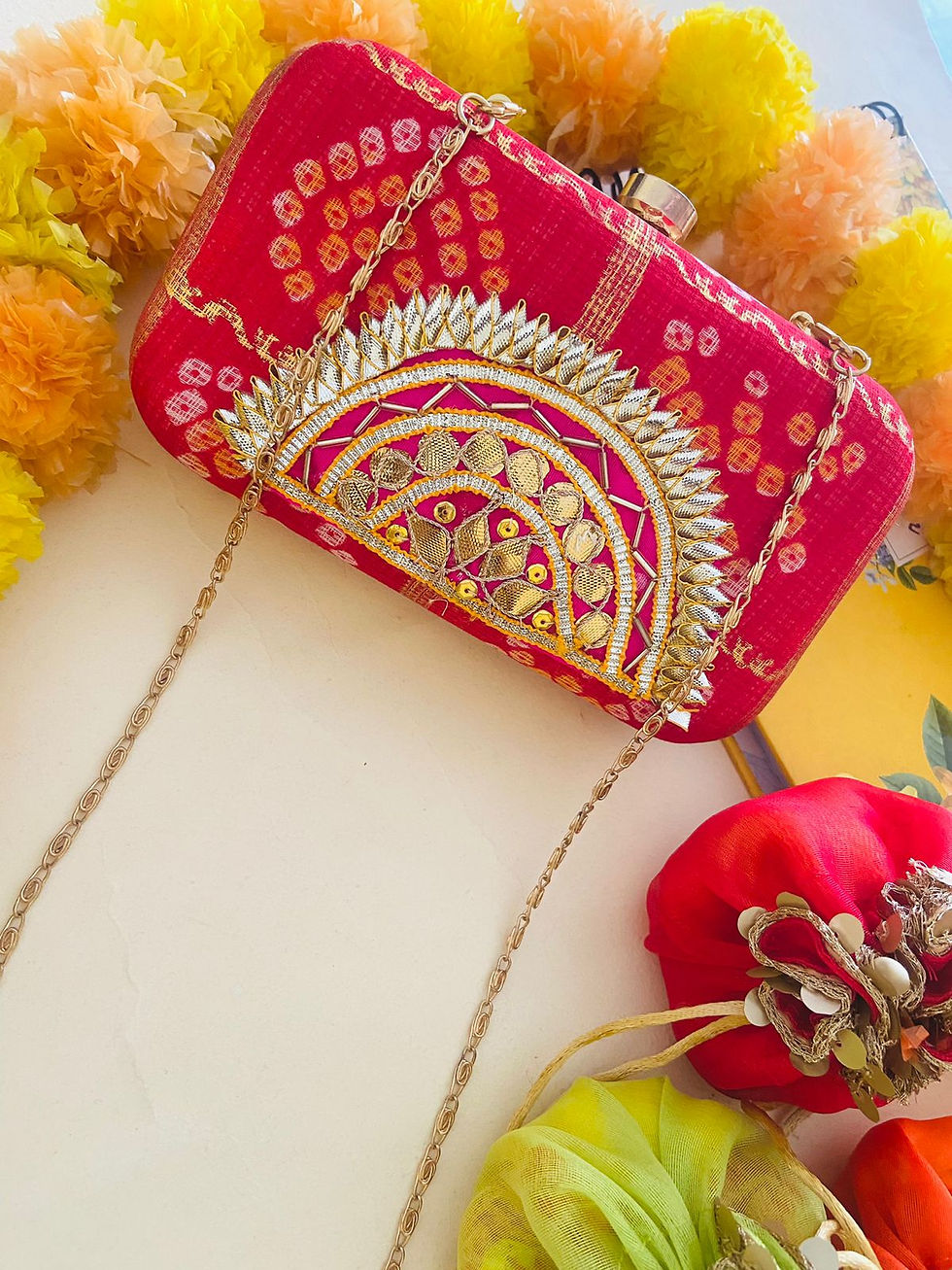 Thumbnail: Women Gotta Patti Clutch Bags, Ladies clutch bags for all occasion
