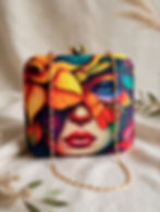 Thumbnail: BYRA Divine Radha Krishna Love Theme Printed Box Clutch