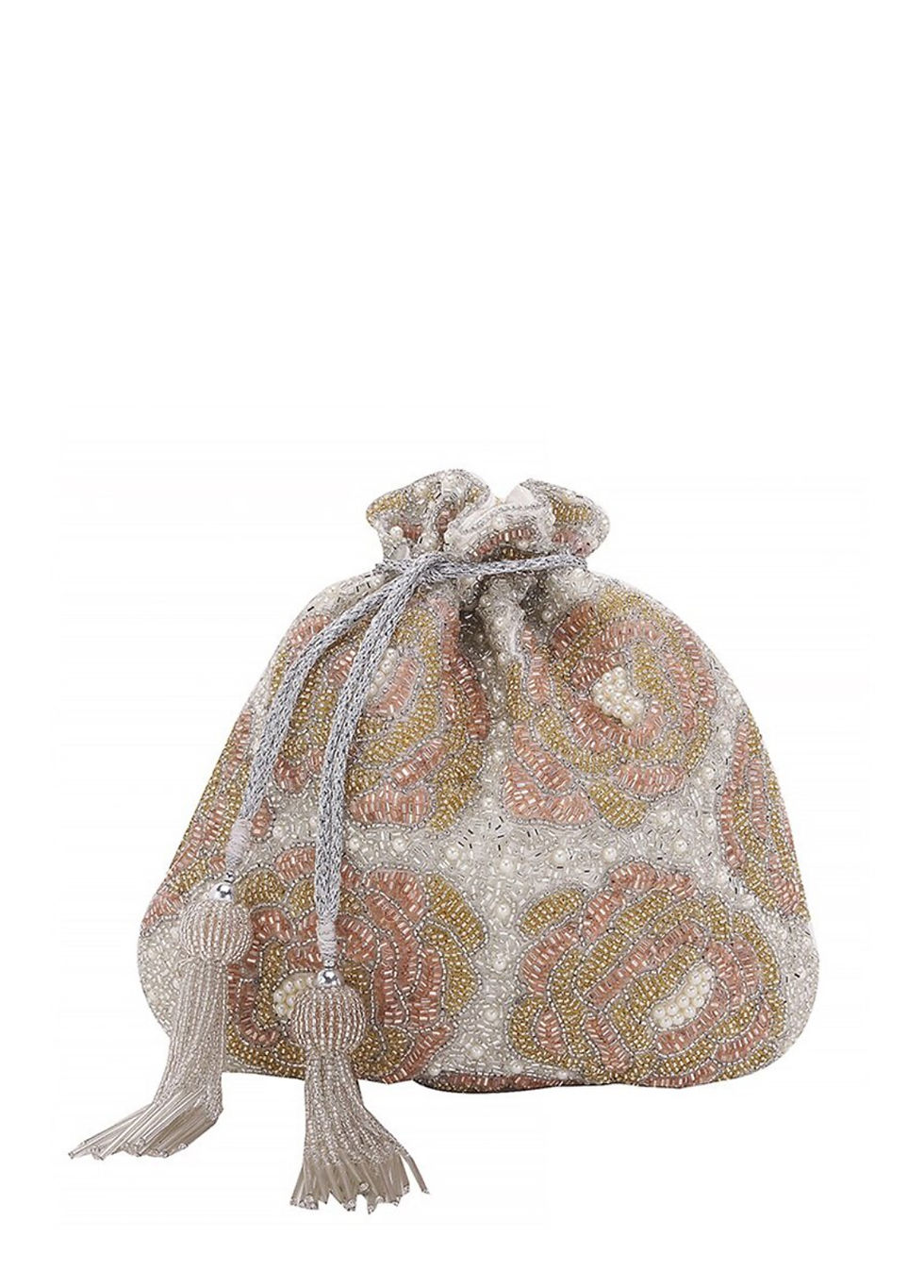 Thumbnail: Silver & Golden Tubelight Wedding Potli Bag