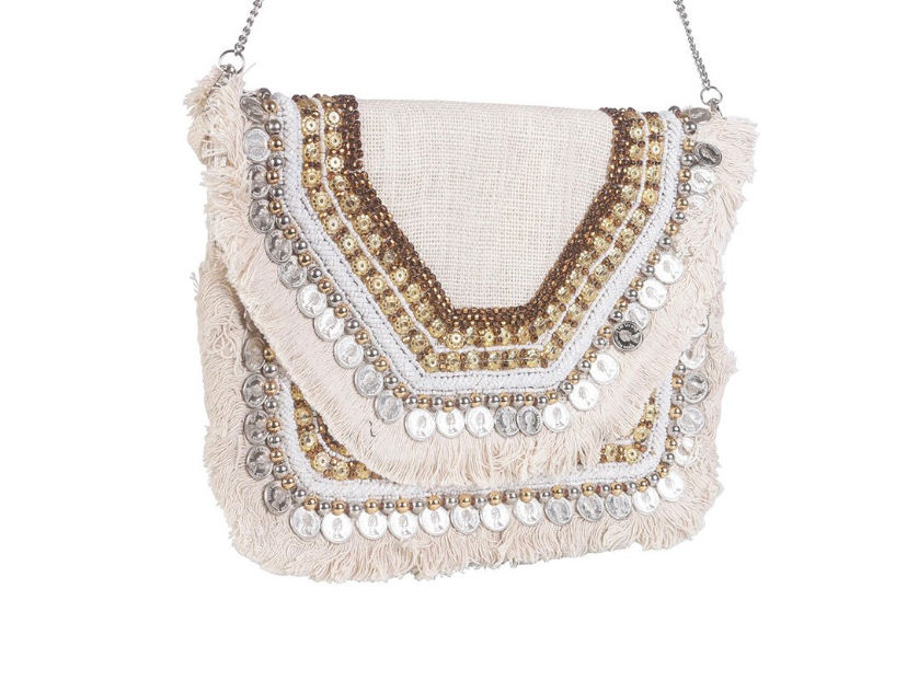 Thumbnail: Off White Boho handmade bag for Women