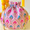 Thumbnail: Handcrafted Baby Pink Potli Bag with Krishna Peacock Feather Design – Designer Wedding & Festive Accessory by Byra