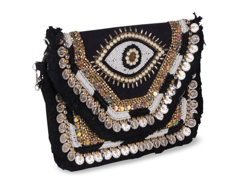 Thumbnail: Evil Eye Banjara Boho Sling Bag Curly Tales