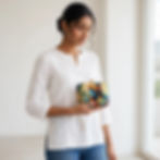 Thumbnail: BYRA Vintage Floral Printed Designer Box Clutch for Women