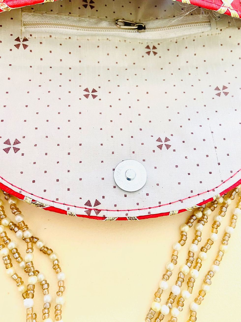 Thumbnail: Women Mirror Red Clutch Bag with One Compartment and Magnetic Lock