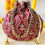 Thumbnail: Women Designer Wedding Maroon Bridal Embroidered Ethnic Trendy Floral Potli Bag