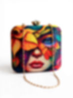 Thumbnail: BYRA Divine Radha Krishna Love Theme Printed Box Clutch