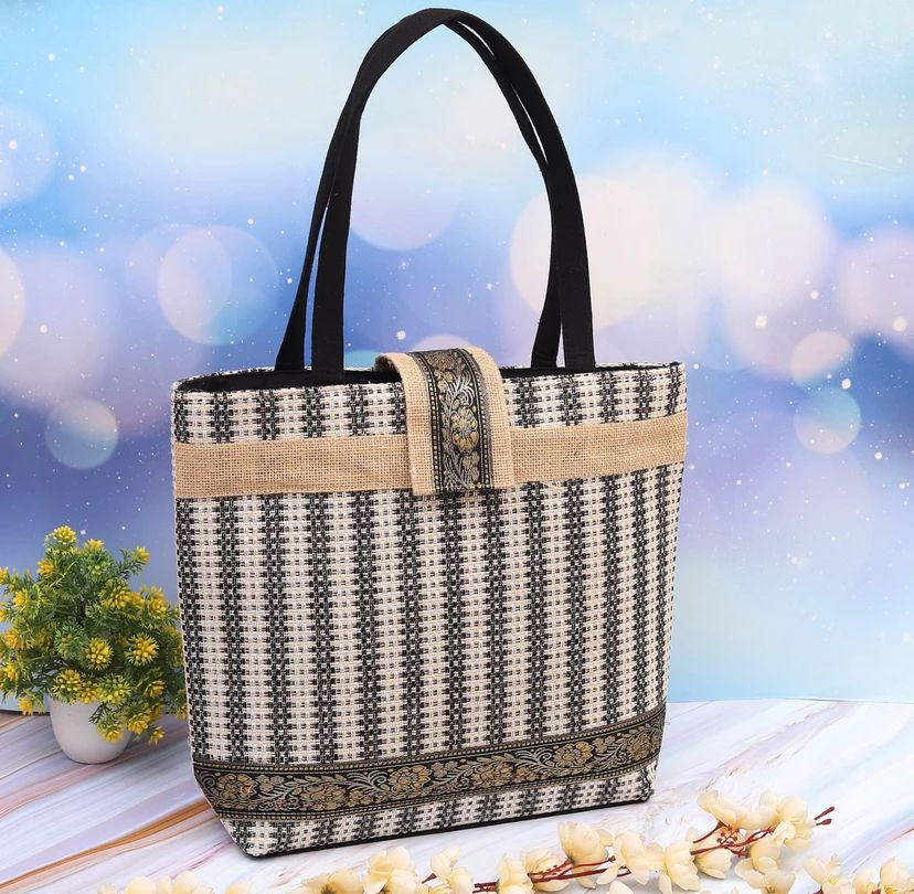 Thumbnail: Eco-Friendly Jute Handbag for Women Stylish Handmade Tote Bag, Lightwe