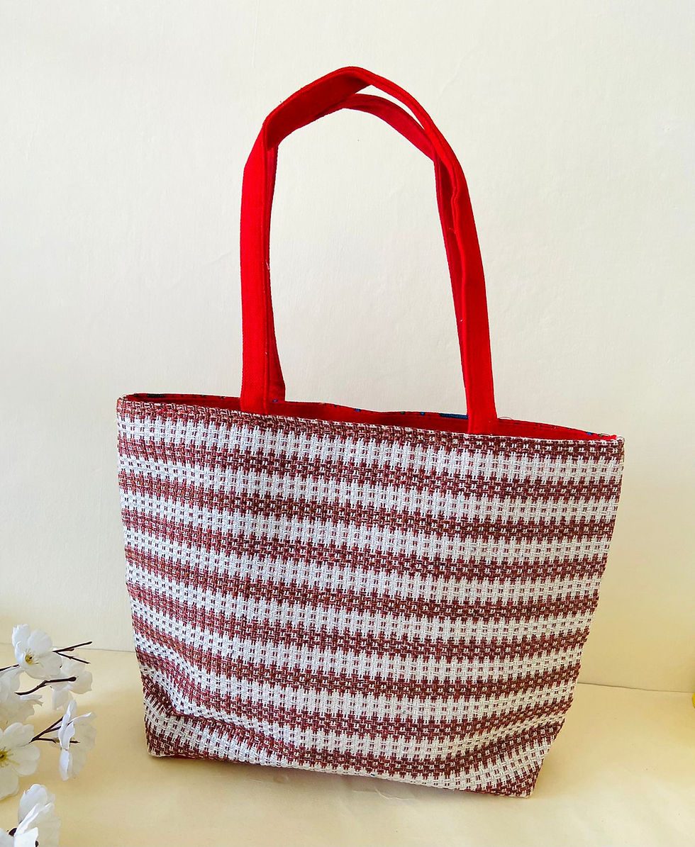 Thumbnail: Eco-Friendly Jute Handbag for Women Stylish Handmade Red Tote Bag