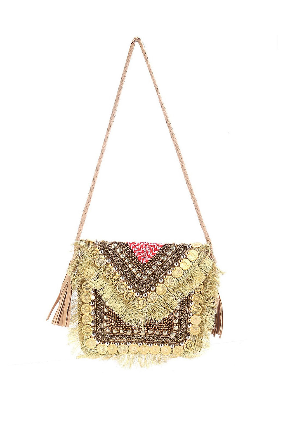 Thumbnail: Banjara Brown Coin & Thread Designer Boho Sling Bag
