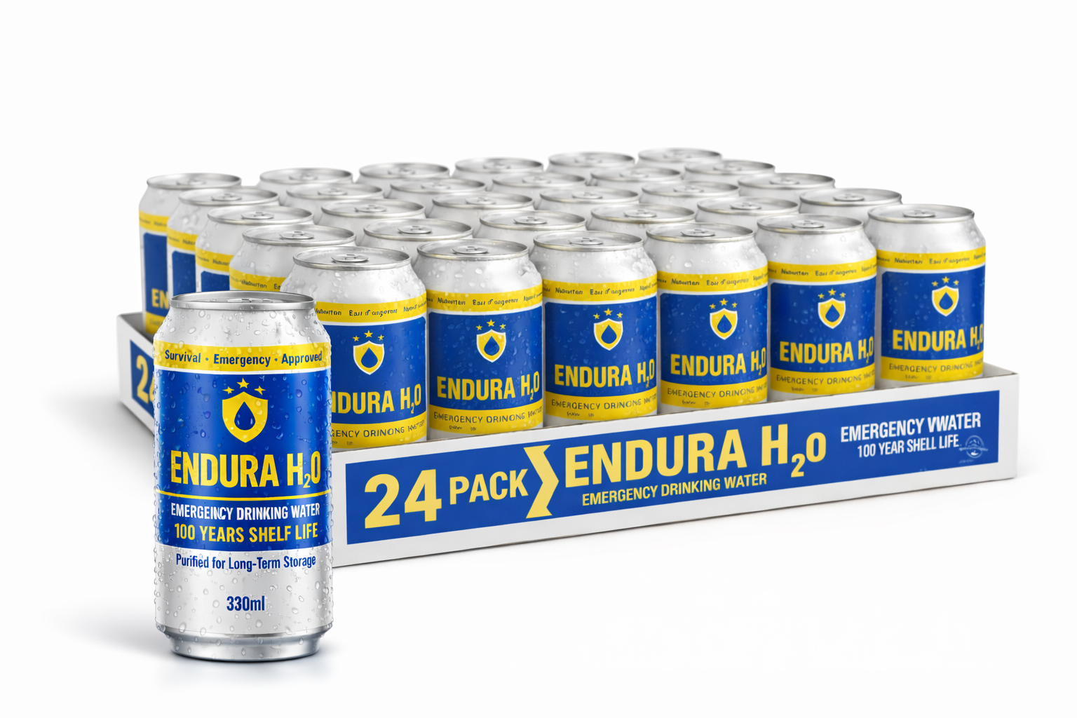 Endura H2O – Plateau de 24 Canettes d’Eau d’Urgence
