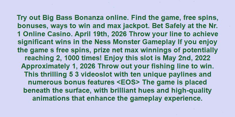 big bass bonanza