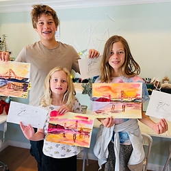 Watercolor art class in the East Bay