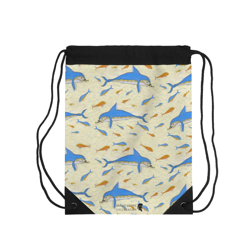 Drawstring Bag Minoan Dolphins