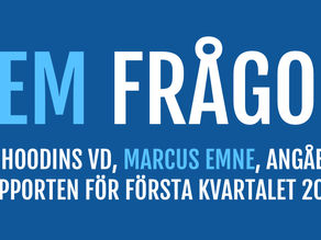 Fem frågor till Hoodins VD, Marcus Emne, angående rapporten för det första kvartalet 2021