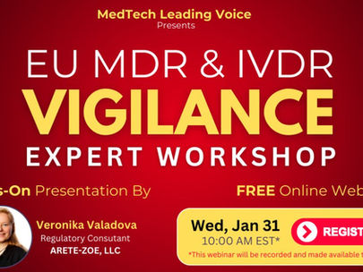 Join us for the EU MDR & IVDR Vigilance Expert Workshop: Shedding Light on Post-Market Vigilance