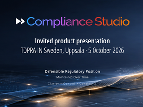 Hoodin bjuds in av TOPRA att presentera Compliance Studio för regulatoriska yrkesverksamma