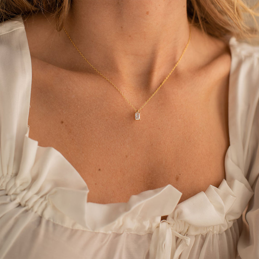 Minimalist Style Stainless Steel Necklace Gold / Silver Color Rectangular