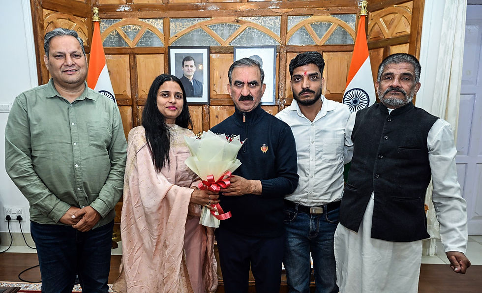 ਸ਼ਿਮਲਾ ਵਿੱਚ ਮੁੱਖ ਮੰਤਰੀ ਸੁਖਵਿੰਦਰ ਸਿੰਘ ਸੁੱਖੂ ਦੀ ਅਰੁਣਾ ਮਹਾਜਨ ਨਾਲ ਮੁਲਾਕਾਤ