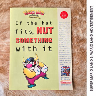 UK Wario Land Super Mario Land 3 magazine advertisement for the DMG-01