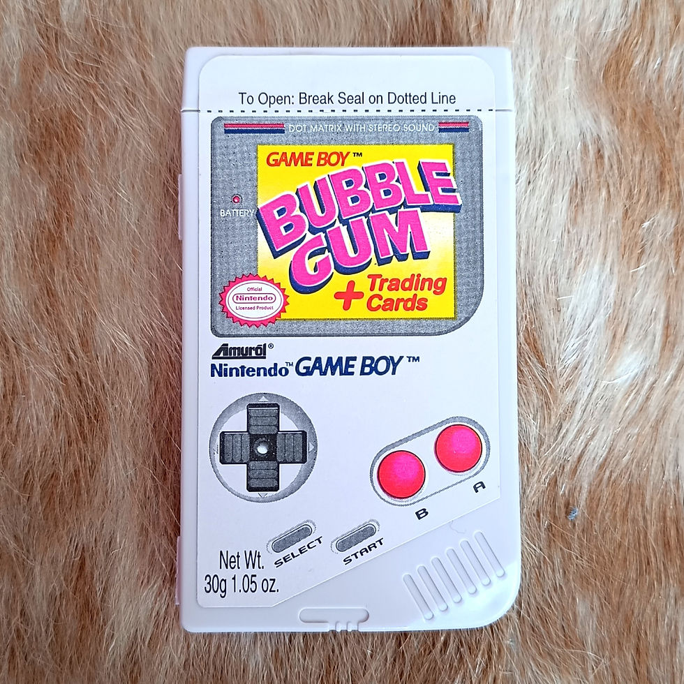 1993 Amurol Game Boy bubble gum box and trading cards