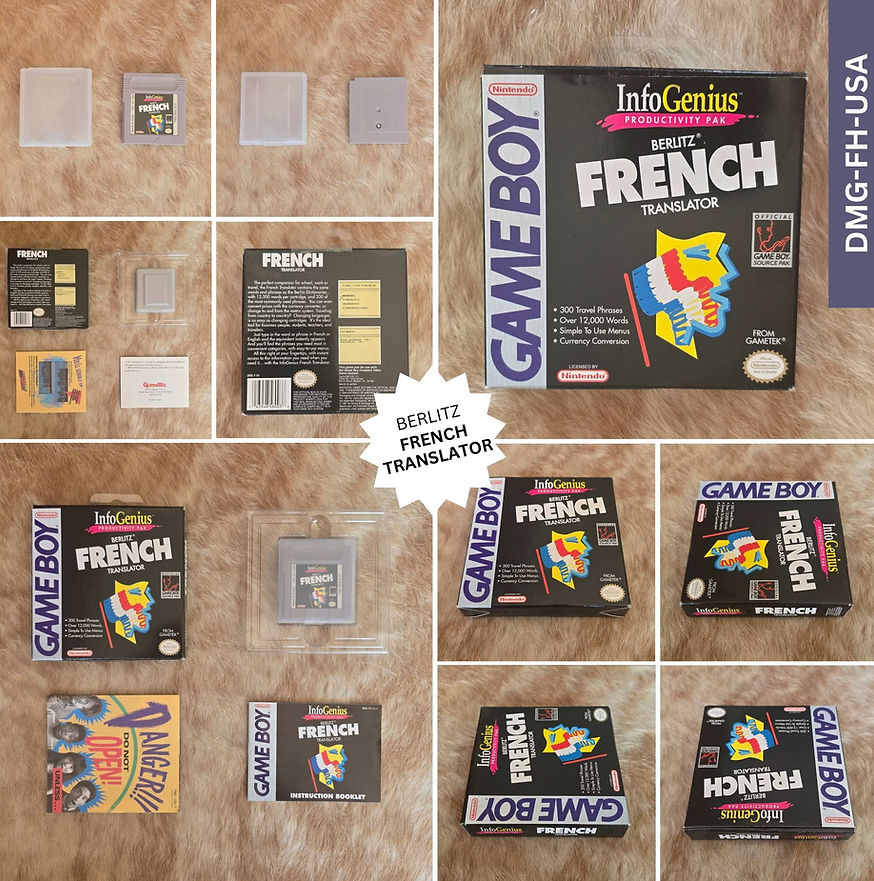 Berlitz French Translator Game Boy cartridge 1992 for the DMG-01