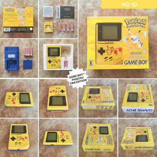 Custom Pikachu-themed Nintendo Game Boy with Pokemon Yellow cartridge (DMG-01)