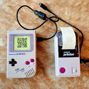 Game Boy and Game Boy Printer side by side