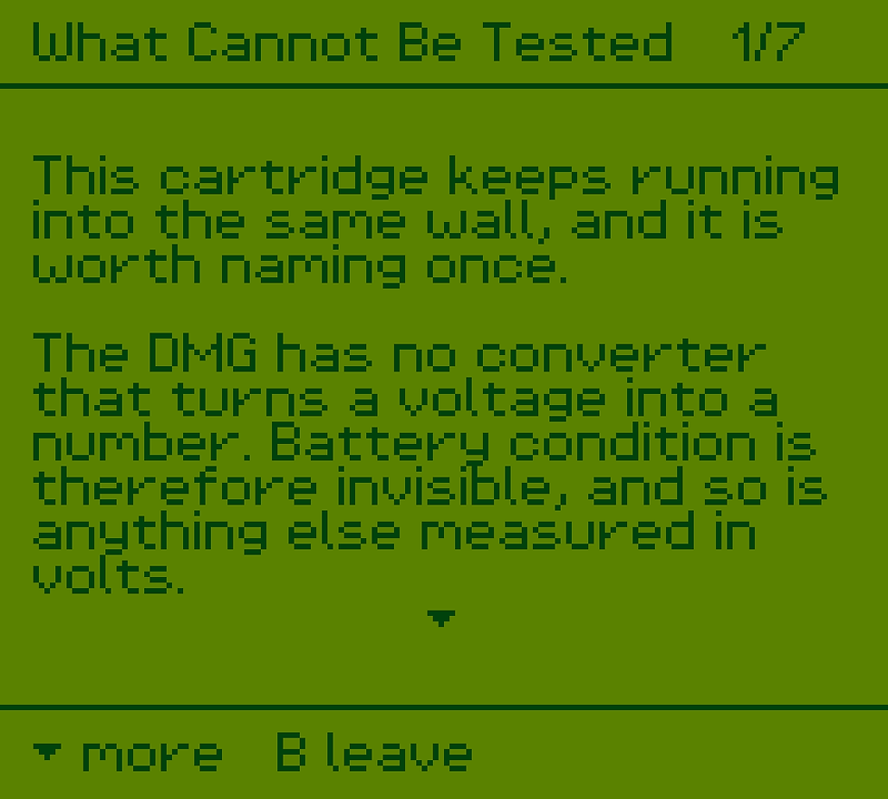 Wiki article titled What Cannot Be Tested.