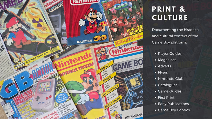 Nintendo Game Boy magazines, catalogues and printed media including Club Nintendo and Game Boy guides