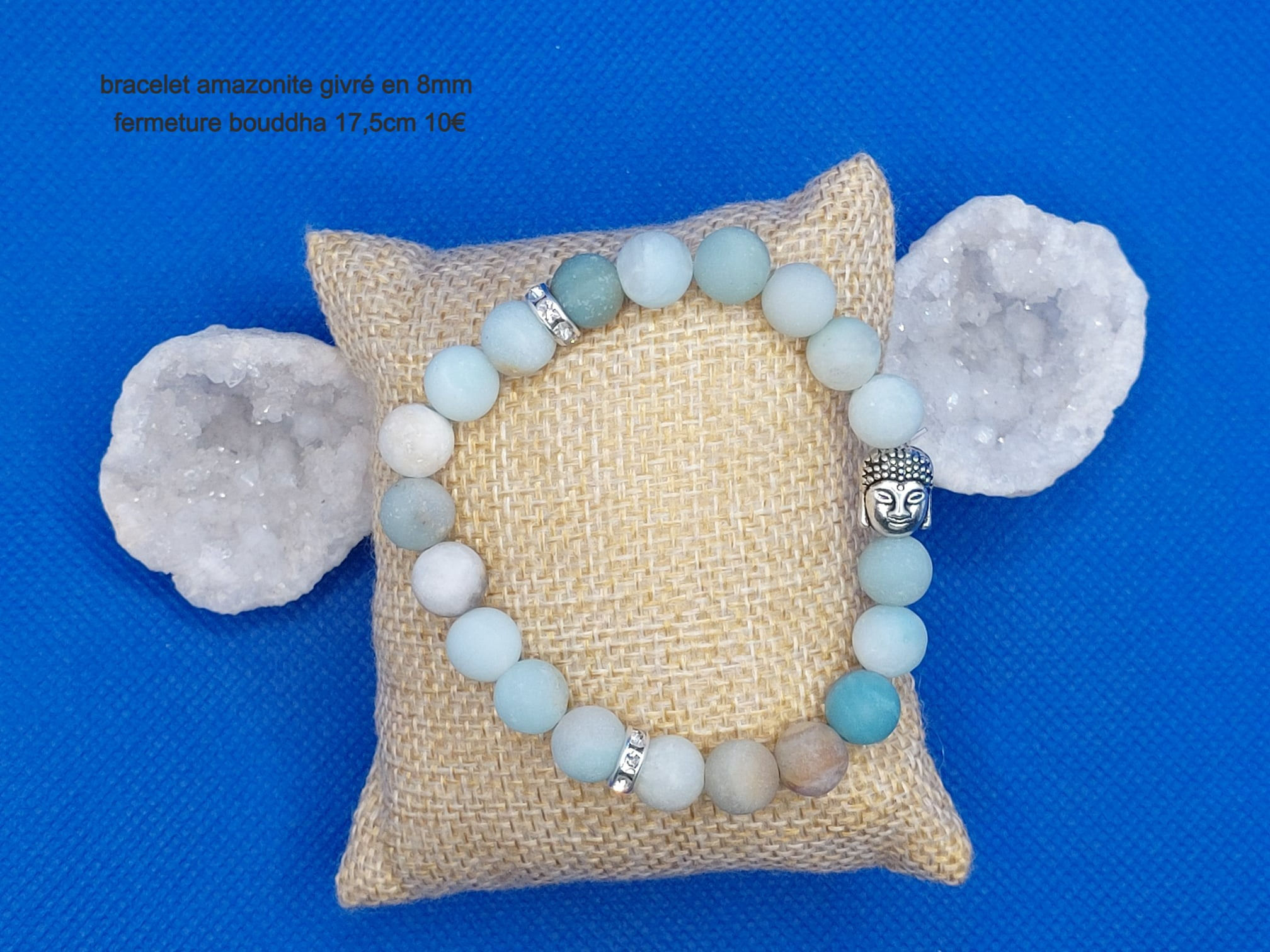 Bracelets en amazonite en 8mm et bois exotiques