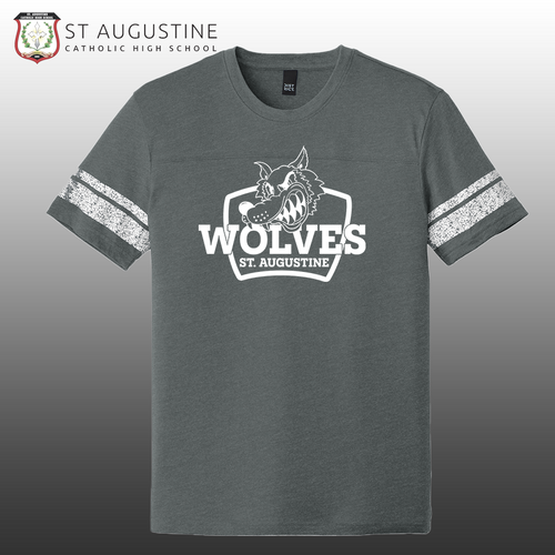 St. A's Awesome Wolf Badge Striped Spirit Tee! Screencraze