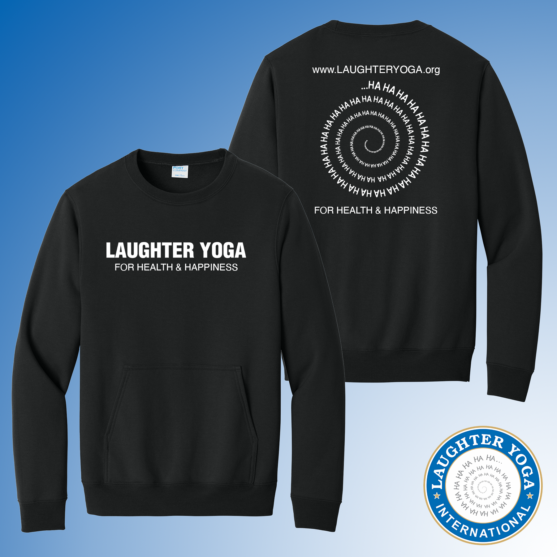 Health Laughter Yoga Crewneck "KANGAROO POCKET" Fleece!