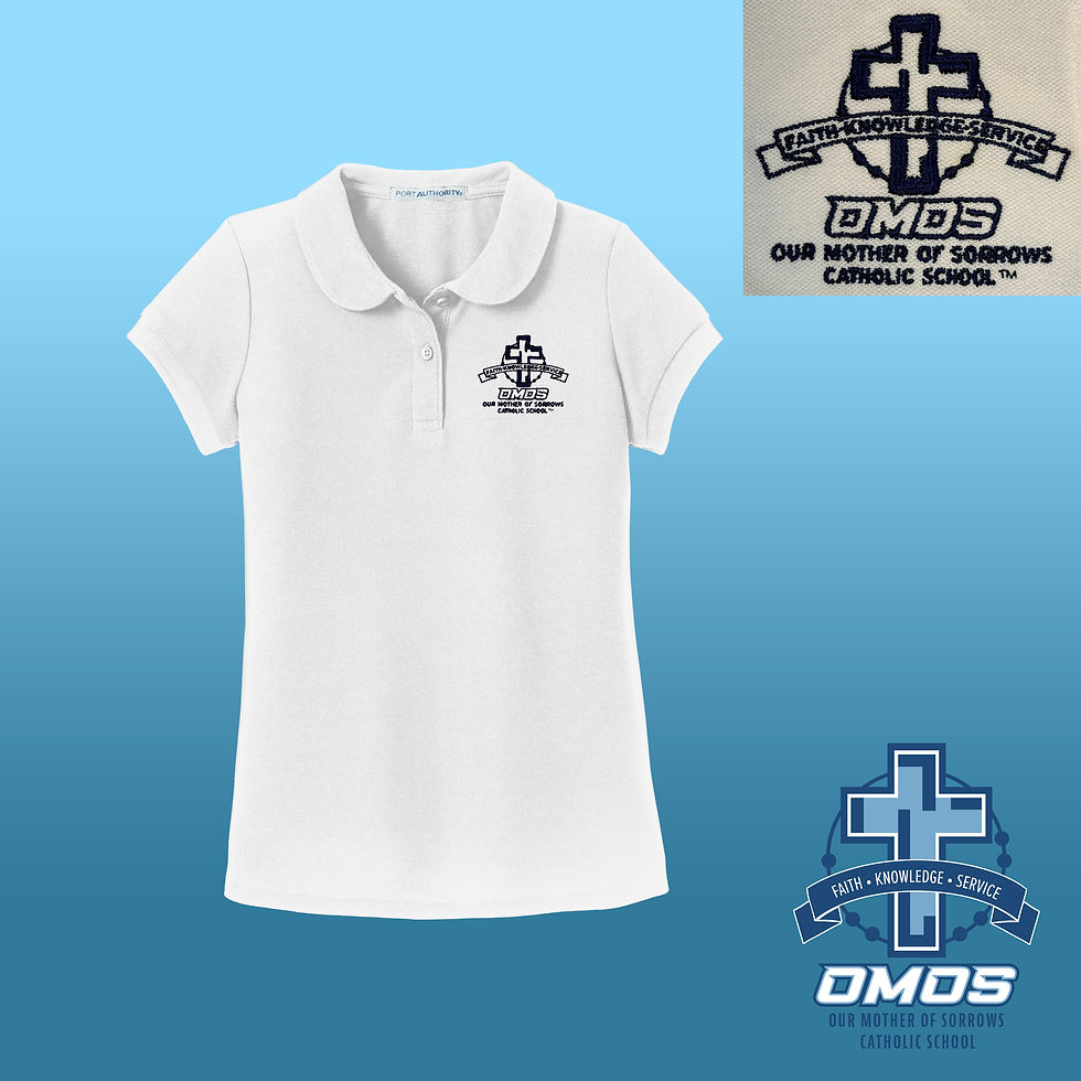 Thumbnail: OMOS! Girls Peter-Pan Collar Polo