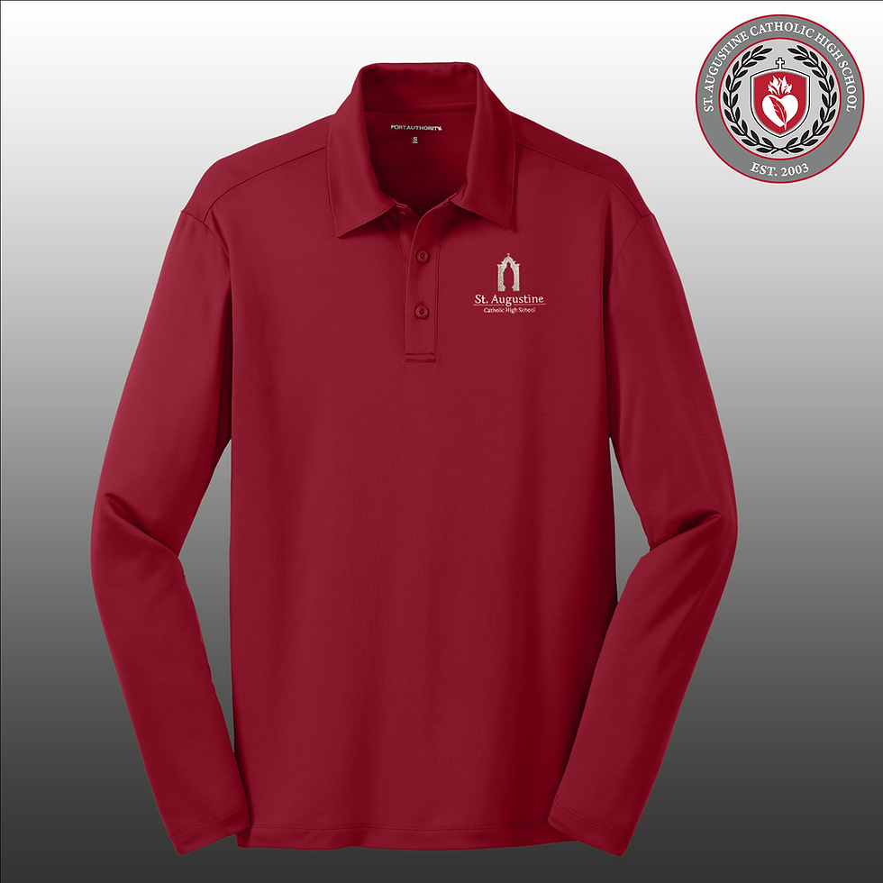 Thumbnail: St. A's Men's Moisture Wicking, Long Sleeve Polo