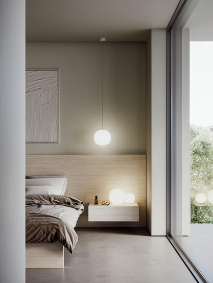 lamp and hanging light for the bedroom