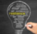 lightbulb word cloud on resilience