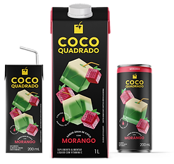Coco Quadrado Suplemento Alimentar - Morango