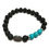 Thumbnail: Turquoise Howlite & Lava Stone Leaf Bracelet