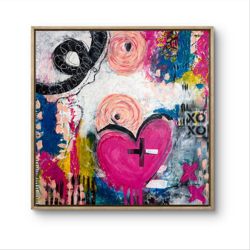 Heartstorm mixed media abstract original artwork by Carrie Steinbeck