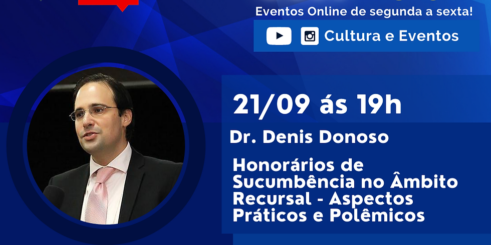 21.09.2020 às 19h | Palestra Online - Dr. Denis Donoso