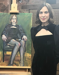 Painting of Alexa Chung 
