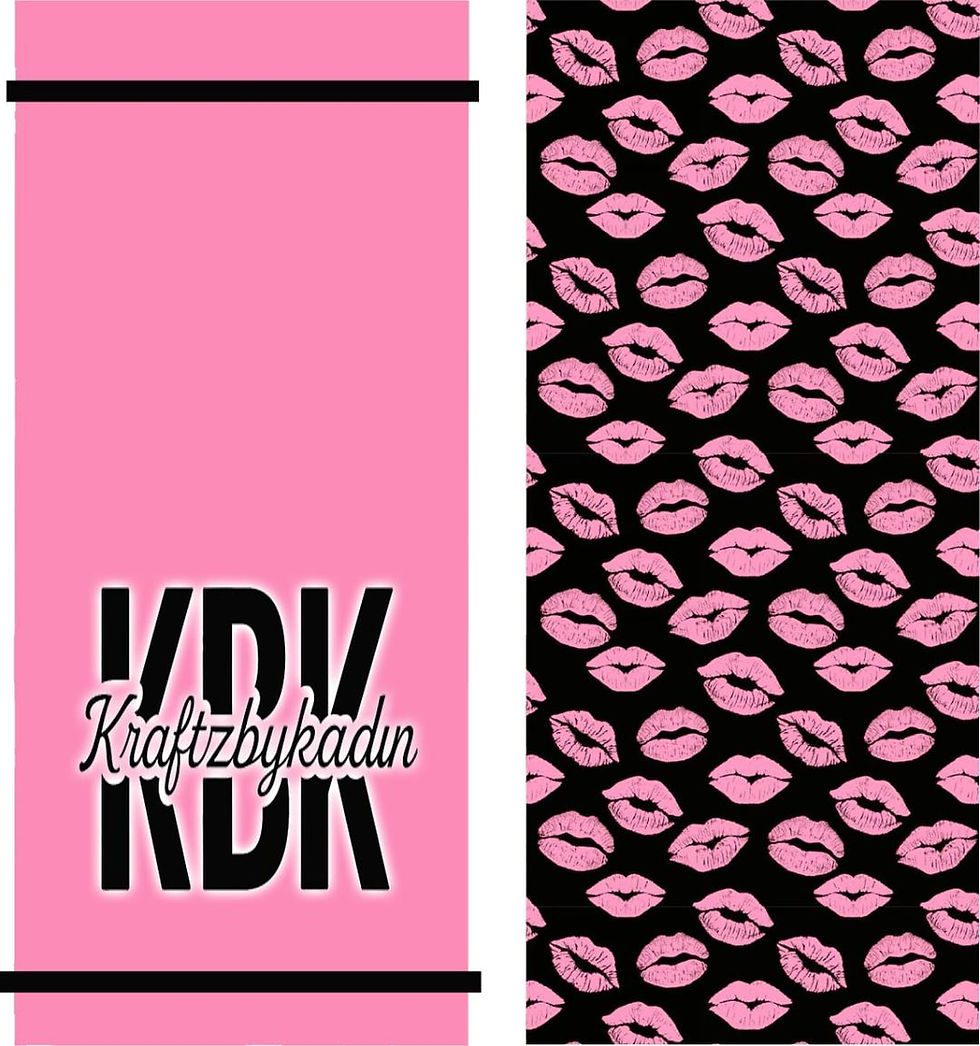 KDK KraftzbyKadin pink and black design with lip prints key chains gifts