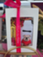 Gift box with lip gloss, scarf and bulldog. KraftzbyKadin giftset bundles Just for Me