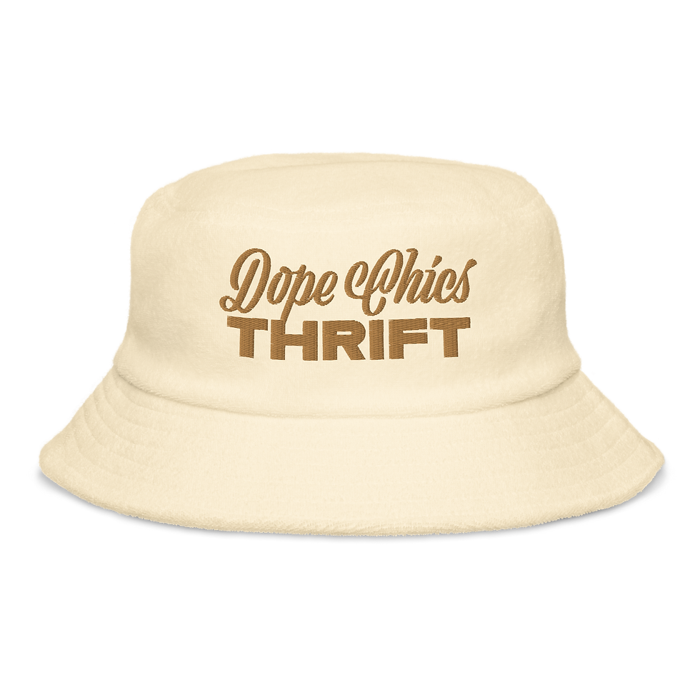 Thumbnail: Dope Chics Thrift Terry cloth bucket hat. Multiple color options.